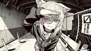Virtual Youtuber Hololive Nekomata Okayu Fisheye Lens Cat Girl Looking At Viewer Cat Ears Anime Girl 2048x1152 Wallpaper
