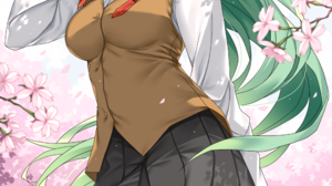 Anime Anime Girls Fate Series Fate Grand Order Kiyohime Fate Grand Order Long Hair Green Hair Artwor 1000x1843 Wallpaper