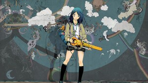 Anime Anime Girls Original Characters Clouds Blue Hair Cyan Hair 2560x1600 Wallpaper