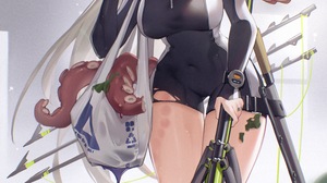 BKclo3 Anime Girls Illustration Sunglasses Skadi Arknights Arknights Game Characters Fan Art Wetsuit 3555x5600 Wallpaper