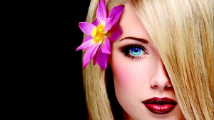 Blonde Close Up Face Hair Lotus Woman 1920x1200 Wallpaper