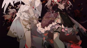 Anime Anime Girls White Hair Dress Rose Flowers Artwork Illustration Mechari Original Characters Sim 2194x2878 Wallpaper