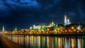 Building Hdr Light Moscow Night Reflection River 3960x2970 Wallpaper