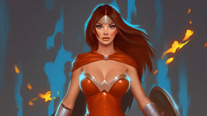 Brown Hair Dc Comics Red Eyes Woman Warrior 2116x1190 Wallpaper