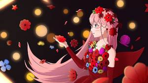 Ryuu To Sobakasu No Hime Flowers Anime Girls Flower In Hair Lights Simple Background Petals Pink Hai 1920x1080 Wallpaper