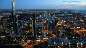 Architecture Australia Building Cityscape Light Melbourne Night Skyscraper 1920x1200 Wallpaper