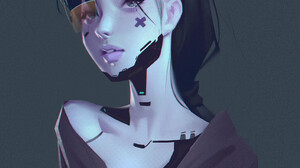 Digital Digital Art Artwork Women Looking At Viewer Portrait Cyberpunk Cyborg 1920x2716 Wallpaper
