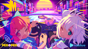 MuseDash Anime Girls Gamer Music Colorful One Eye Closed Headphones Cat Ears Car Driving Vapor 1920x1080 Wallpaper