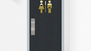 Public Restroom Toilets Humor Sign Door 3200x3000 Wallpaper