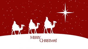 Camel Merry Christmas Red Snow Star The Three Wise Men White 1920x1080 Wallpaper
