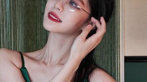 China Asia Green Clothing Long Hair Women With Glasses Za Yuchuan Asian 1080x1439 Wallpaper