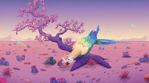 Fictional Creatures Organic Artwork Fantasy Girl Colorful Birds 1920x1357 Wallpaper