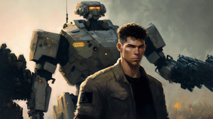 Ai Art Robot Soldier Science Fiction Men Armor 3640x2048 Wallpaper