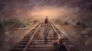Railroad Stuffed Animal Teddy Bear 2880x1620 Wallpaper