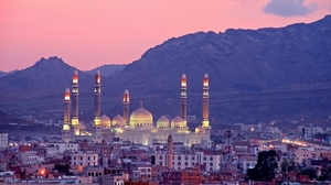 Mountain Building Panorama Yemen Al Saleh Mosque Sunset 2560x1600 Wallpaper