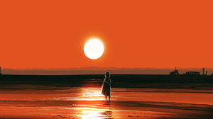 Gracile Digital Digital Art Artwork Wide Screen Sunset Landscape Orange Nature Sun 5640x2400 Wallpaper