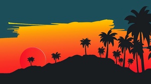 Palm Tree Sunset 3840x2160 Wallpaper