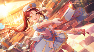 Sakurauchi Riko Love Live Love Live Sunshine Anime Anime Girls Uniform Flag Hat Peace Sign Gloves Lo 4096x2520 Wallpaper