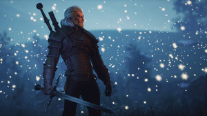 Michele Marchionni Snow Ultrawide Snowflakes The Witcher 3 Digital Art The Witcher 3 Wild Hunt The W 3840x1460 Wallpaper