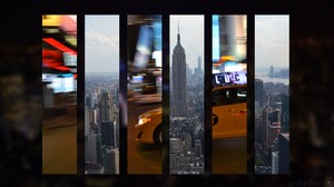 New York City Taxi Skyline 5120x2880 Wallpaper