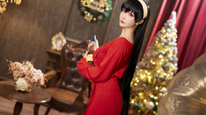Women Model Asian Cosplay Yor Forger Spy X Family Anime Anime Girls Women Indoors Christmas 4000x2668 Wallpaper