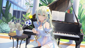 Anime Anime Girls Original Characters Piano LLLthika 2676x3399 Wallpaper