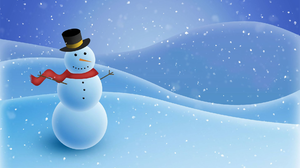 Snowman Winter Snow Minimalism Scarf Hat 1920x1200 Wallpaper
