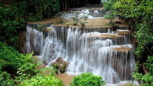 Thailand Waterfall Nature Forest 3840x2160 Wallpaper