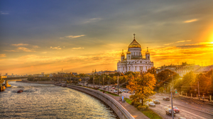 Cathedral Cathedral Of Christ The Saviour Hdr Moscow River Russia 3500x2328 Wallpaper