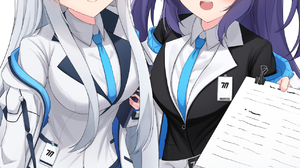 Anime Anime Girls Blue Archive Ushio Noa Hayase Yuuka Long Hair White Hair Twintails Purple Hair Two 1283x1688 Wallpaper