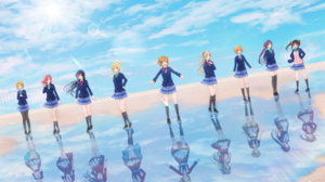 Anime Girls Love Live Thigh Highs School Uniform Uniform Reflection Love Live Series Koizumi Hanayo  4076x2832 Wallpaper