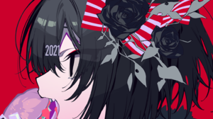 Anime Anime Girls Digital Art Artwork 2D Portrait Display Vertical Red Background 2021 Year Dark Hai 1534x3087 Wallpaper