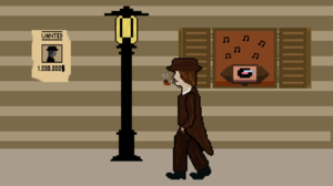 Music Wanted Pixel Art Old Fashion Smoking Pixels Men Walking Humor Pipes Lamp Video Game Art 5334x3000 Wallpaper