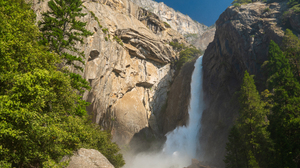 Yosemite Falls Yosemite National Park Yosemite Valley Waterfall Nature Water Trees 5513x3675 Wallpaper