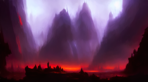 Ai Art Stable Diffusion Hell Lava Mountains Rocks Gloomy 3840x2160 Wallpaper