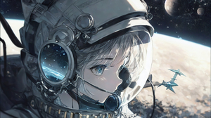 Astronaut Anime Anime Girls Spacesuit Space Planet 1920x1200 Wallpaper