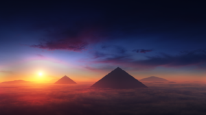 Digital Digital Art Artwork Illustration Render Landscape Sky Clouds Sunset Pyramid Hypnoshot Sun 3840x2160 Wallpaper