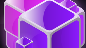 Gloss Glossy Cube Abstract CGi Colorful Shiny Shapes Geometry Bright Purple 1920x960 Wallpaper