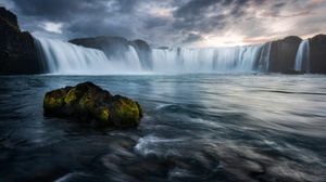 Waterfall Iceland Nature 7360x4503 wallpaper