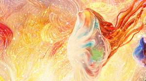 Deep Sea Colorful Portrait Display Artwork Animals Chinese Jellyfish 1125x2436 Wallpaper
