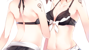 Anime Anime Girls Original Characters Twins Artwork Digital Art Fan Art Black Skirts Skirt Red Eyes 1000x1557 Wallpaper