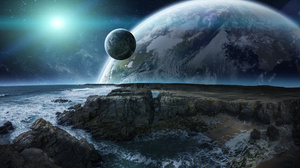 Sci Fi Planet Rise 7000x5008 Wallpaper