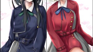 Anime Anime Girls Lycoris Recoil Nishikigi Chisato Inoue Takina Short Hair Blonde Long Hair Black Ha 1102x1722 Wallpaper