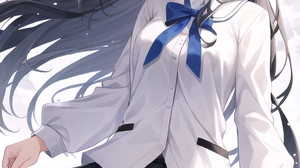 Anime Anime Girls Stable Diffusion Ai Art Artwork Digital Art Schoolgirl School Uniform Long Hair Wa 1536x2304 Wallpaper