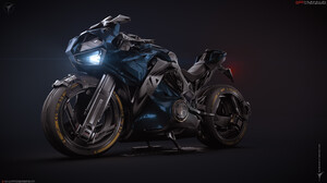 Munkhjin Otgonbayar ArtStation CGi 3D Artwork Superbike Futuristic Motorcycle Heavy Bike Digital Art 3840x2160 Wallpaper