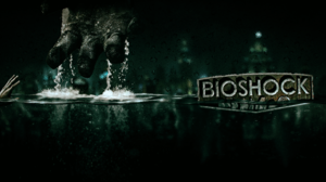 BioShock Big Daddy Little Sister Rapture Green Underwater Video Game Art City Water 3157x1606 Wallpaper