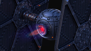 TiE Fighter Star Wars Blue Technology 2400x1389 Wallpaper