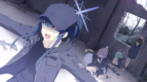 Anime Anime Girls Hat Blue Hair Blue Eyes Gun Blue Archive 1600x1124 Wallpaper