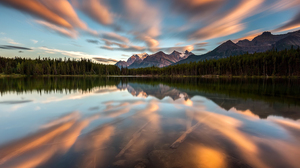 Pine Trees Nature Clouds Sky Lake Landscape Mountains Reflection Trees Water 2048x1365 Wallpaper