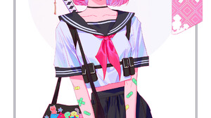 WB Lee Anime Women Anime Girls ArtStation Pink Hair White Background Simple Background Pink Eyes Fin 1920x2271 Wallpaper